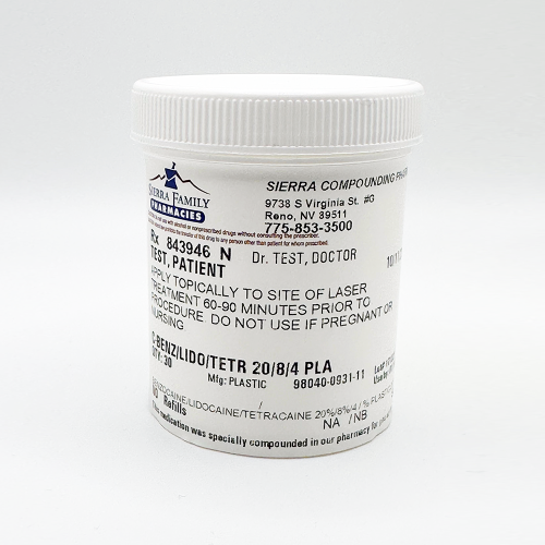 Benzocaine-Lidocaine-Tetracaine cream prescription rx compounding pharmacy reno NV nevada
